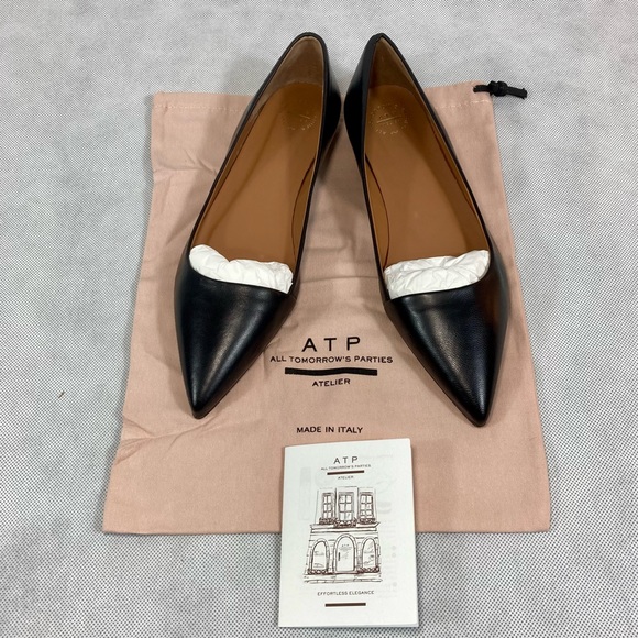 NEW ATP Atelier San Cataldo Black Nappa Ballerinas Handmade in Italy EU 40 - Picture 4 of 16